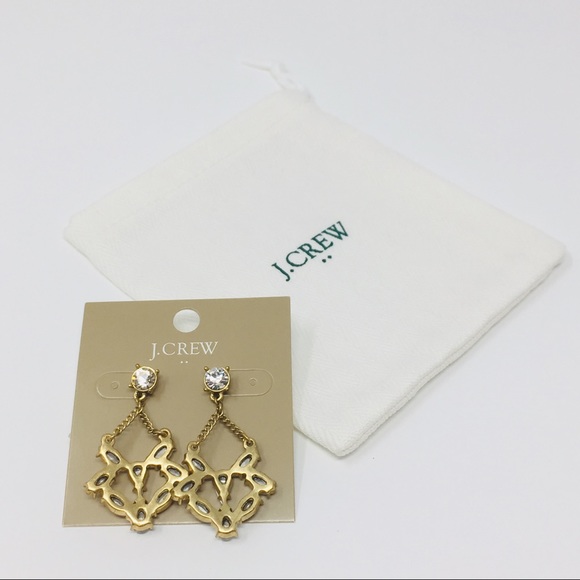 J. Crew Factory Faux Diamond Dangle Earrings - Picture 6 of 8